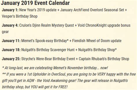 aqw calendar|January Event Calendar .